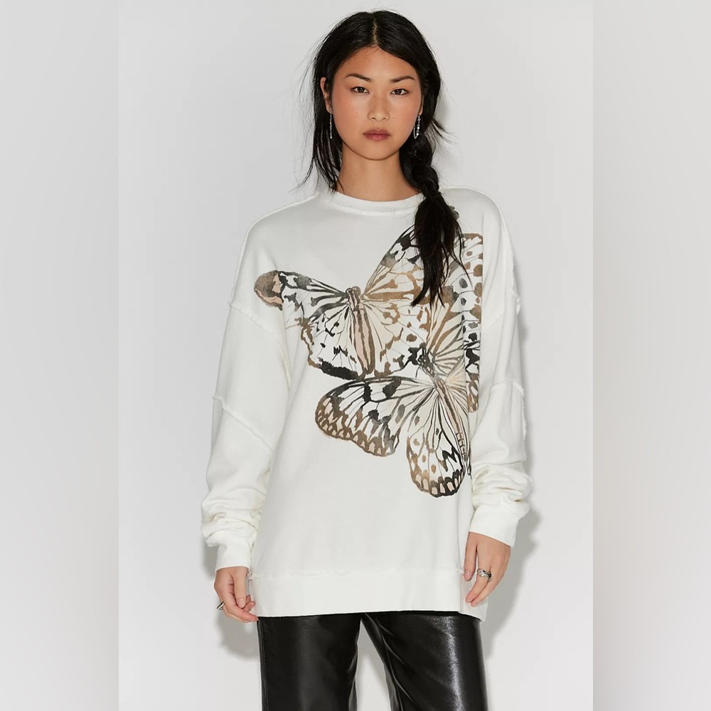 NWT Free People + Ragabond Midnight Sweatshirt -Butterfly